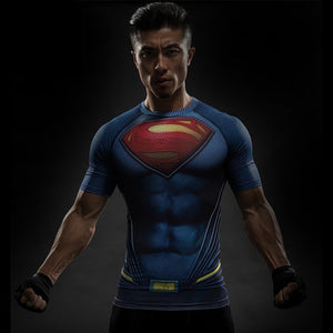 Short Sleeve 3D T Shirt Men T-Shirt Male Tee Captain America Superman tshirt Men Fitness Compression Shirt Punisher MMA