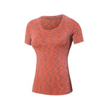 Fitness Women's Quick Drying Shirts Elastic Yoga Sports T Shirt Tights Gym Running Tops Short Sleeve Tees Blouses Shirts Jerseys