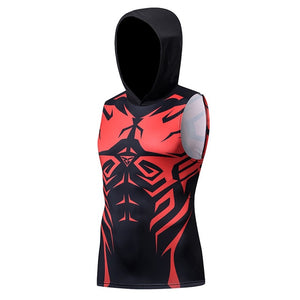 Superhero 3D printing bodybuilding stringer tank top men High elasticity fitness vest muscle guys sleeveless hoodies vest