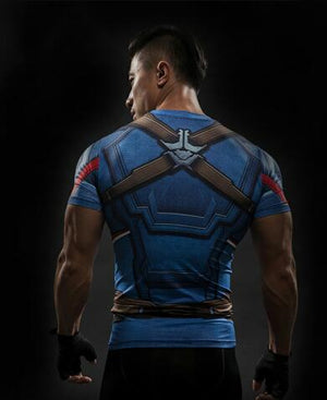 Short Sleeve 3D T Shirt Men T-Shirt Male Tee Captain America Superman tshirt Men Fitness Compression Shirt Punisher MMA