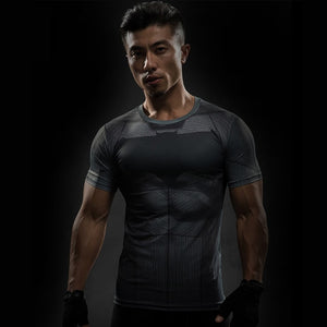 Short Sleeve 3D T Shirt Men T-Shirt Male Tee Captain America Superman tshirt Men Fitness Compression Shirt Punisher MMA