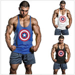 Super Hero Captain America brand clothing Singlets Mens Tank Top Muscle Shirt Superman Stringer Bodybuilding Fitness mens Vest