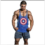 Super Hero Captain America brand clothing Singlets Mens Tank Top Muscle Shirt Superman Stringer Bodybuilding Fitness mens Vest