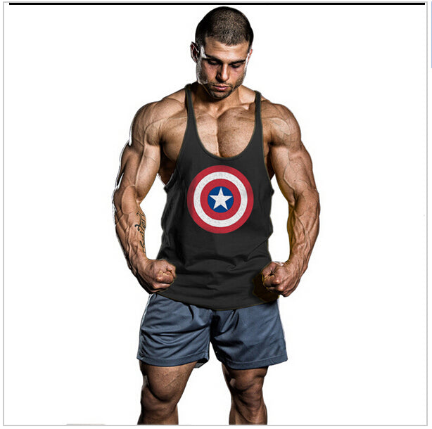 Super Hero Captain America brand clothing Singlets Mens Tank Top Muscle Shirt Superman Stringer Bodybuilding Fitness mens Vest