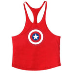 Super Hero Captain America brand clothing Singlets Mens Tank Top Muscle Shirt Superman Stringer Bodybuilding Fitness mens Vest