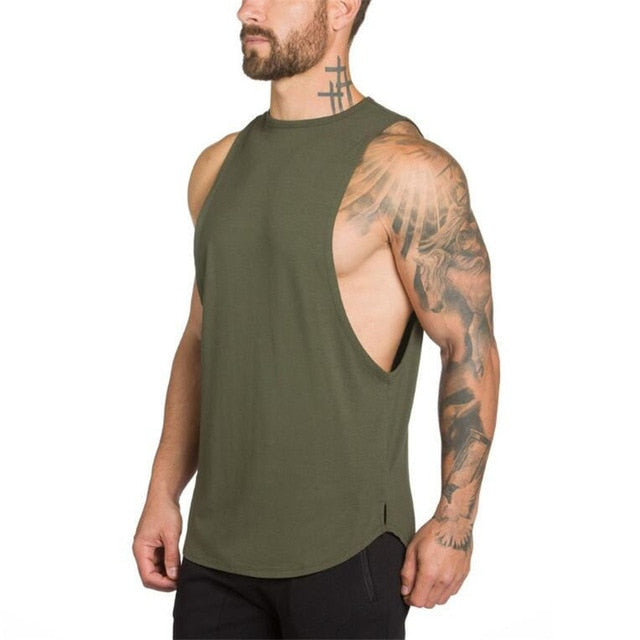 Brand Gyms Stringer Clothing Bodybuilding Tank Top Men Fitness Singlet Sleeveless Shirt Solid Cotton Muscle Vest Undershirt