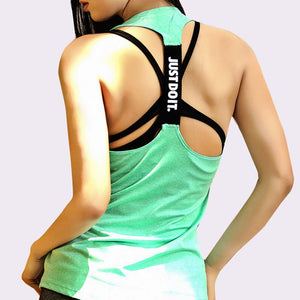 Women Sleeveless Fitness Vest  Exercise Workout Sports T-Shirts Fitness Running Sport Vest Yoga top Gym Clothing T-Shirt