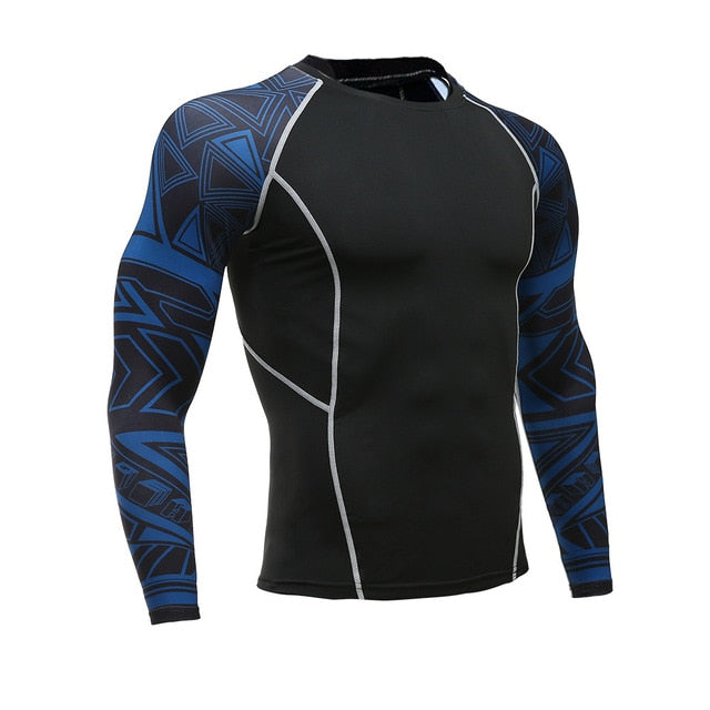 Long-sleeved T-shirt sports men's running T-shirt fitness sportswear sports men's compression sportswear Rashgard