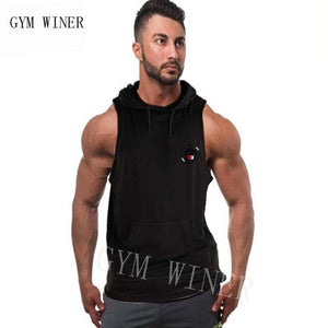 New Men Bodybuilding Tank Tops Gyms Fitness Workout Sleeveless Hoodies Man Casual Camouflage Hooded Vest Male Camo Clothing