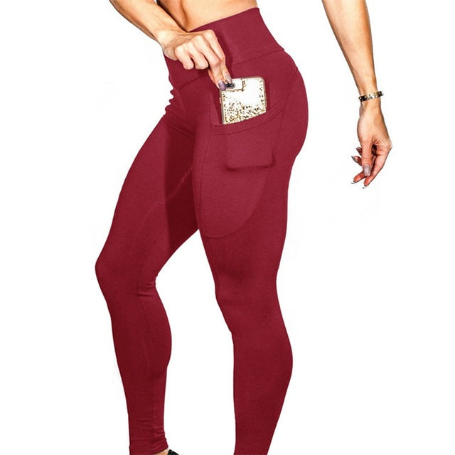 2019 women brand new sports leggings for fitness, High Waist outdoor legging with pocket, Tummy Control sports pants