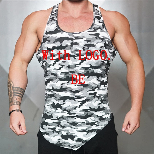 Fitness Men Tank Top Army Camo Camouflage Mens Bodybuilding Stringers Tank Tops Singlet Brand Clothing Sleeveless Shirt