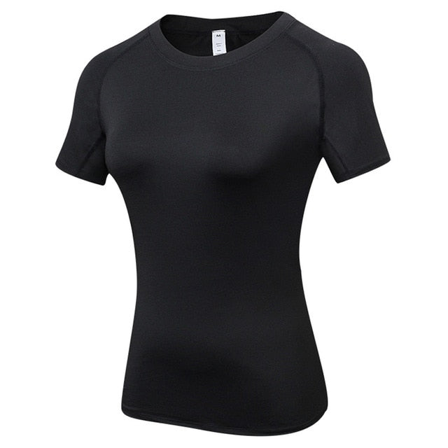 Fitness Women's Quick Drying Shirts Elastic Yoga Sports T Shirt Tights Gym Running Tops Short Sleeve Tees Blouses Shirts Jerseys