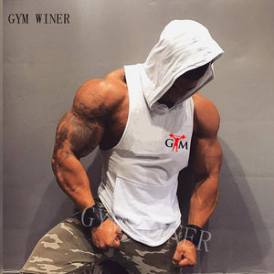 New Men Bodybuilding Tank Tops Gyms Fitness Workout Sleeveless Hoodies Man Casual Camouflage Hooded Vest Male Camo Clothing