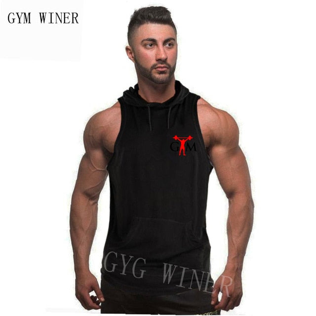 New Men Bodybuilding Tank Tops Gyms Fitness Workout Sleeveless Hoodies Man Casual Camouflage Hooded Vest Male Camo Clothing