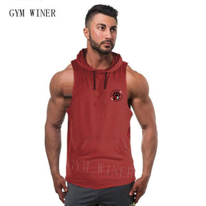 New Men Bodybuilding Tank Tops Gyms Fitness Workout Sleeveless Hoodies Man Casual Camouflage Hooded Vest Male Camo Clothing