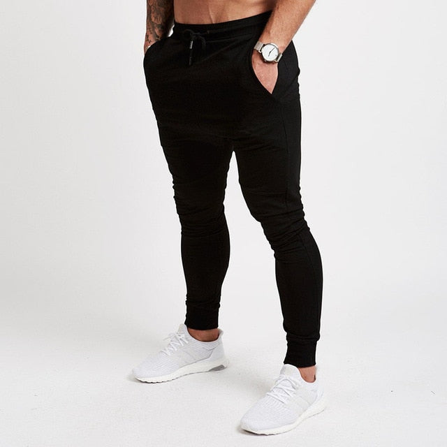 2019 Fashion Men Gyms Pants Joggers Fitness Casual Long Pants Men Workout Skinny Sweatpants Jogger Tracksuit Cotton Trousers