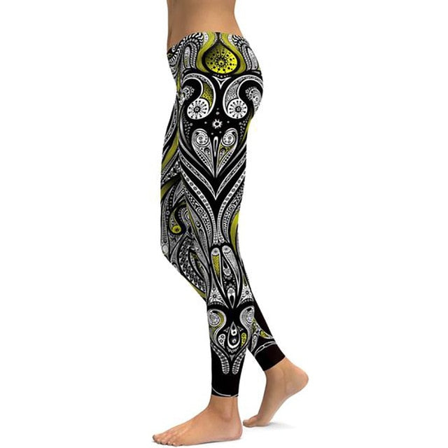 LI-FI Print Yoga Pants Women Unique Fitness Leggings Workout Sports Running Leggings Sexy Push Up Gym Wear Elastic Slim Pants